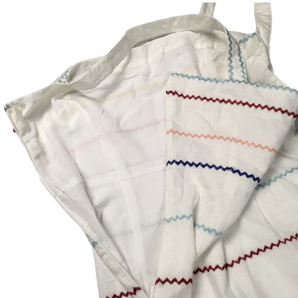 Forever 21 Mini‎ Dress Rainbow Stripe White Linen Women Juniors S Casual Summer - Picture 8 of 9